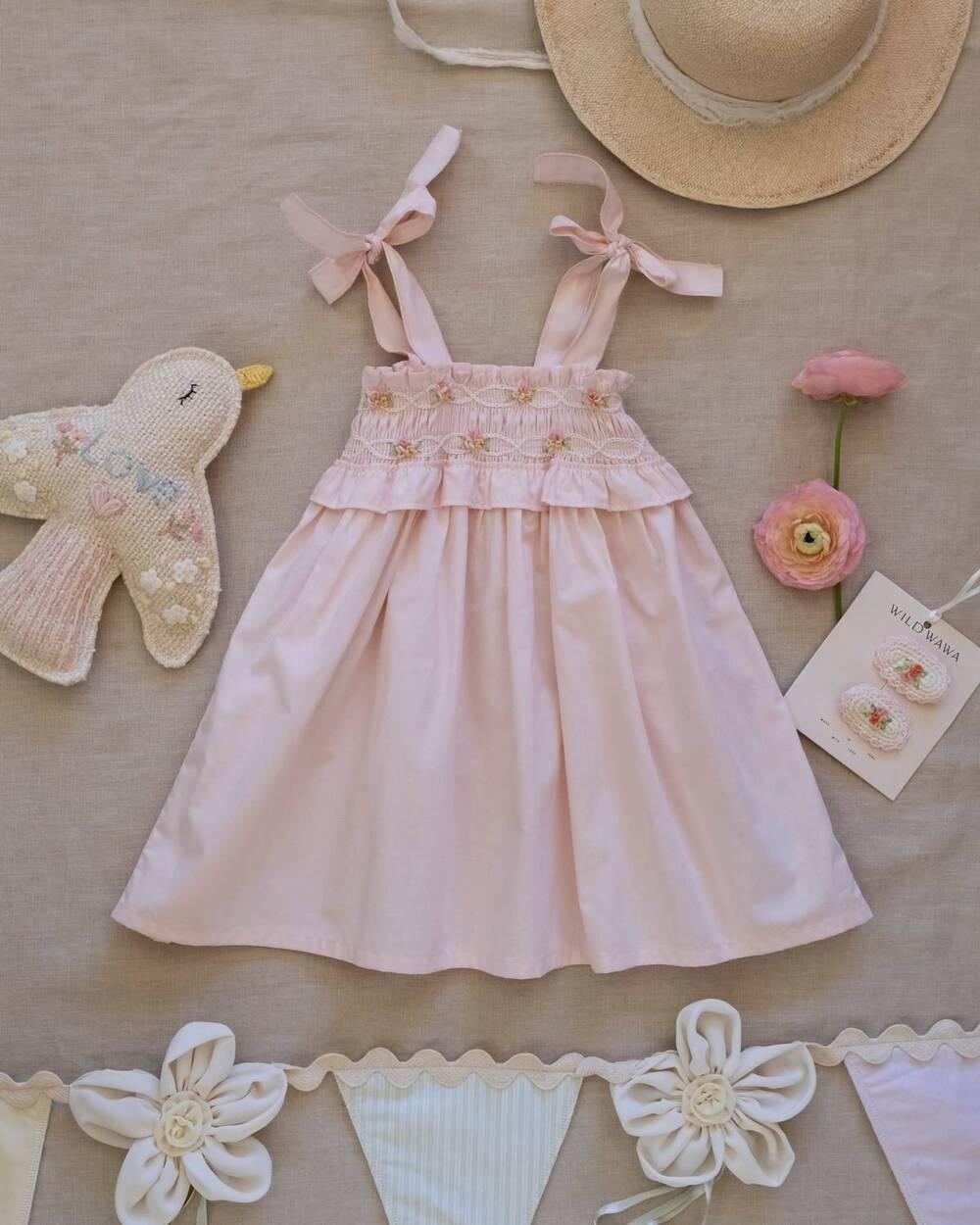 NEW WILD WAWA girls athena dress in pink